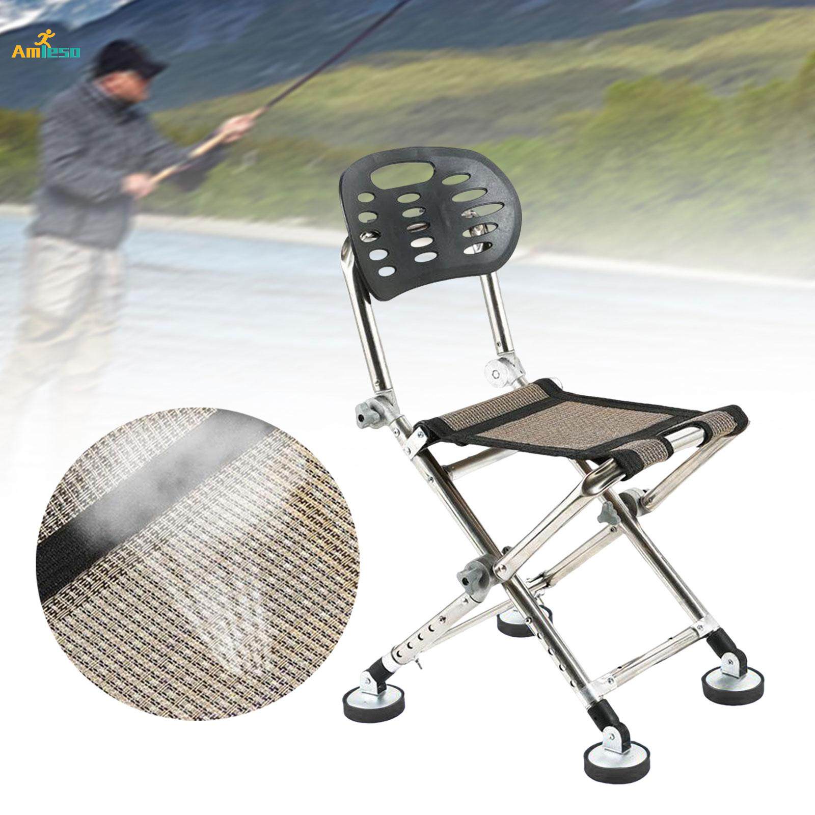 Fishing Chair Folding Camping Stool with Backrest for Backyard Balcony Beach. 