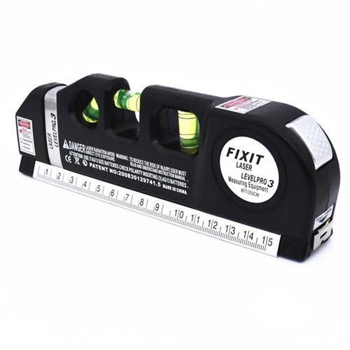 3 in 1 Multifunctional Laser Level Pro 3, Horizontal Laser Adjust, Standard Ruler Cross Lines Instrument. 