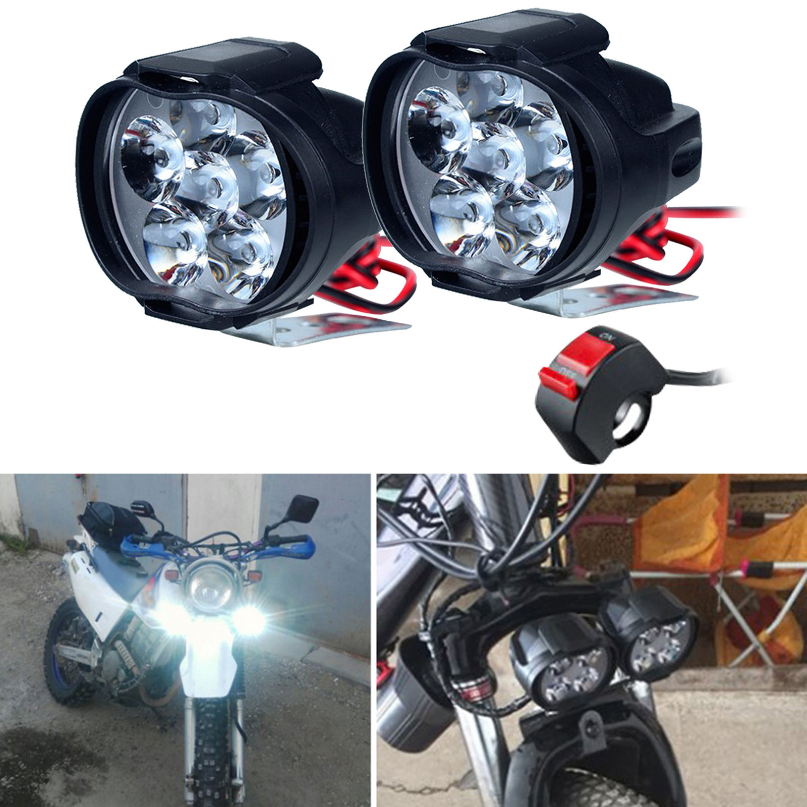 Motorcycle Led Driving Lights,Spotlight Auxiliary Lights Front Fog Lamp Universal. 