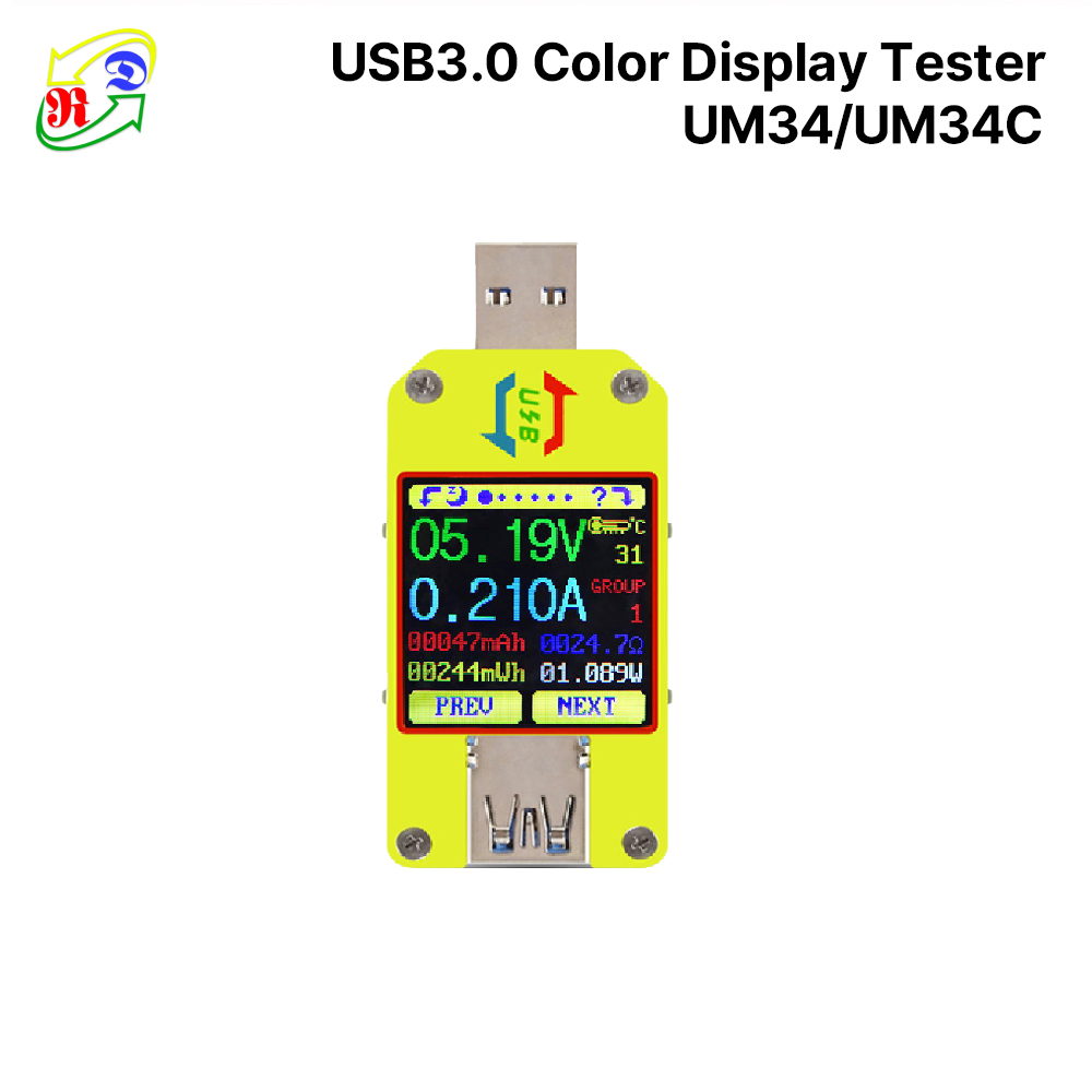 RD RIDEN UM34 UM34C for APP USB 3.0 Type-C DC Voltmeter ammeter voltage current meter charge measure cable resistance Tester