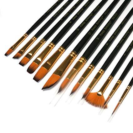 Keep Smiling 12pcs Mix Brush Tuli Set for Artists- KeepSmiling. 