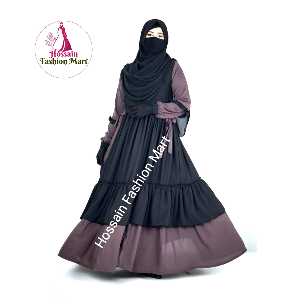 Premium Quality Abaya Gown Burqa with a Large Hijab For Women Muslim Outerwear
