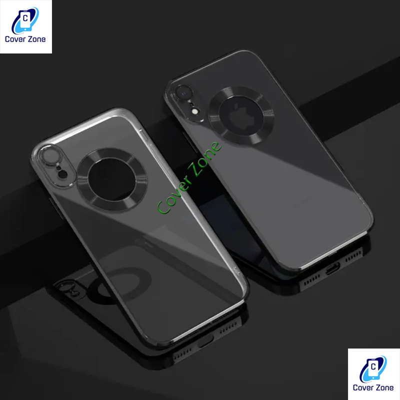 For Apple iPhone XR CD Case Electroplated Logo View Slim Shockproof Soft TPU Anti-Yellow Phone Case For iPhone XR Back Cover. 