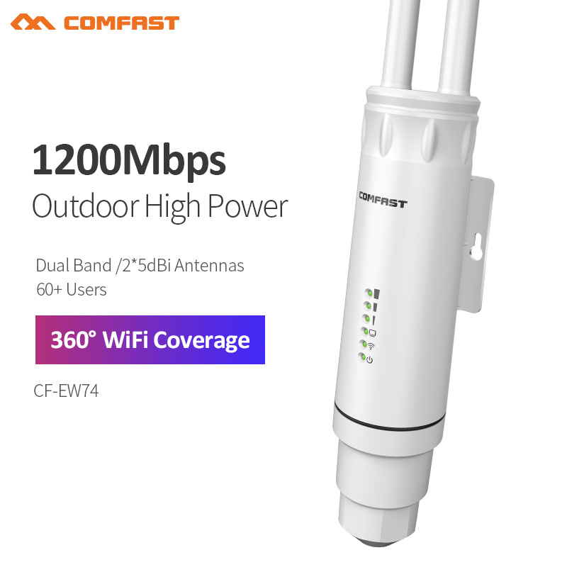 Comfast 300M/1200M Outdoor Access Point Wireless WiFi Extender 2.4G/5GHz AC1200 Wide-Area Router WiFi Antenns Street AP