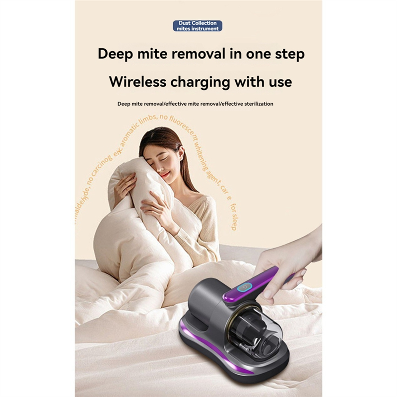 Bed Vacuum Cleaner UV Mattress Mite Handheld Cordless Vacuum Mattress 7.4V for Deep Cleaning Beds Sofas Carpets. 