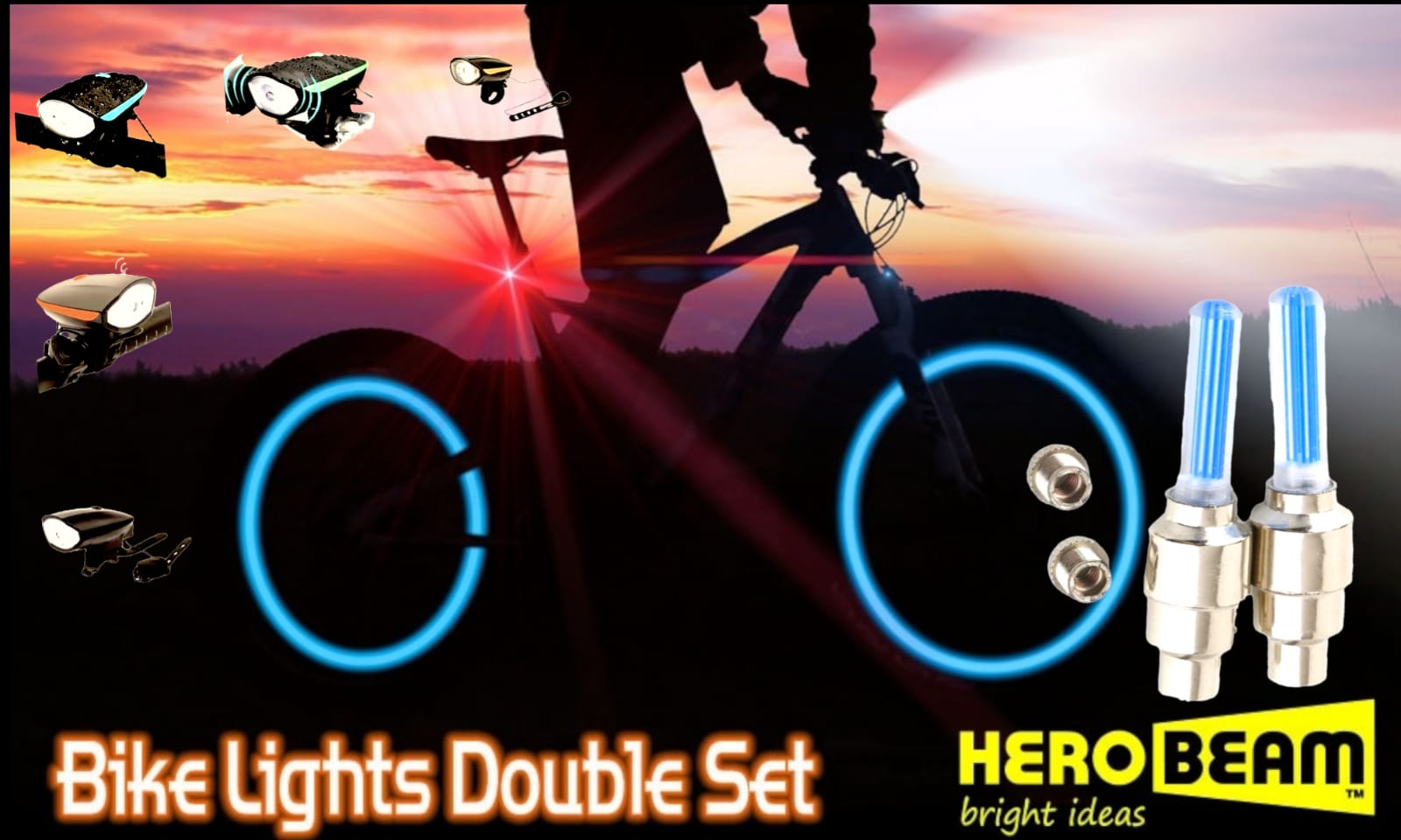 Herobeam bike best sale lights double set