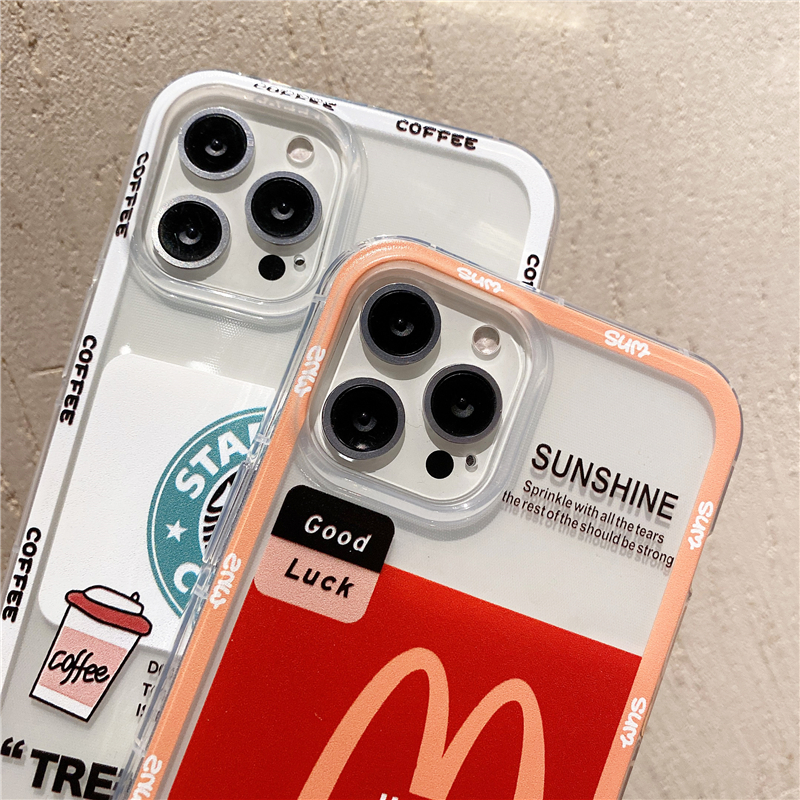 For Samsung Galaxy S24 Ultra S24 Plus Case Cartoon Hamburger Coffee Pattern TPU Soft Fashion Shockproof Transparent for Galaxy S24 Plus S24 Ultra Back Cover. 