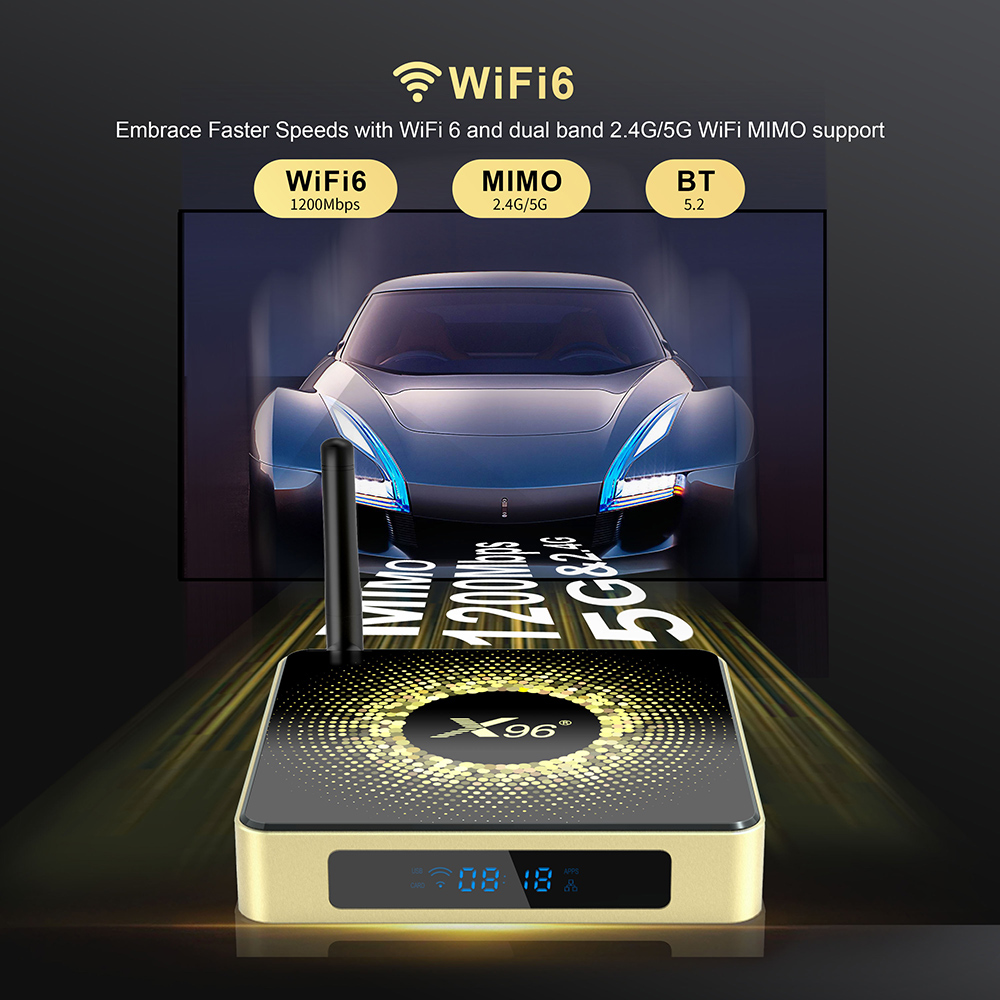 X96 X10 Amlogic S928X-J TV Box 8GB RAM 64GB ROM Support Dolby 8K USB3.0 Wifi6 BT1000M LAN Google Voice Input Set Top Box. 