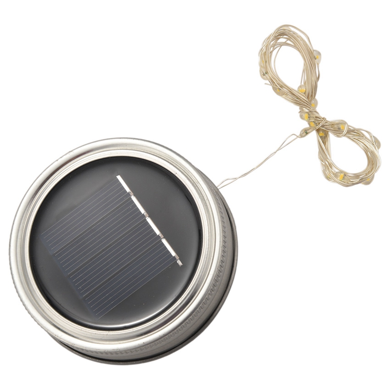 Solar Mason Jar Lid Lights, 12 Pack 20 Led String Fairy Star Firefly Jar Lids Lights,12 Hangers (Jars Not Included). 