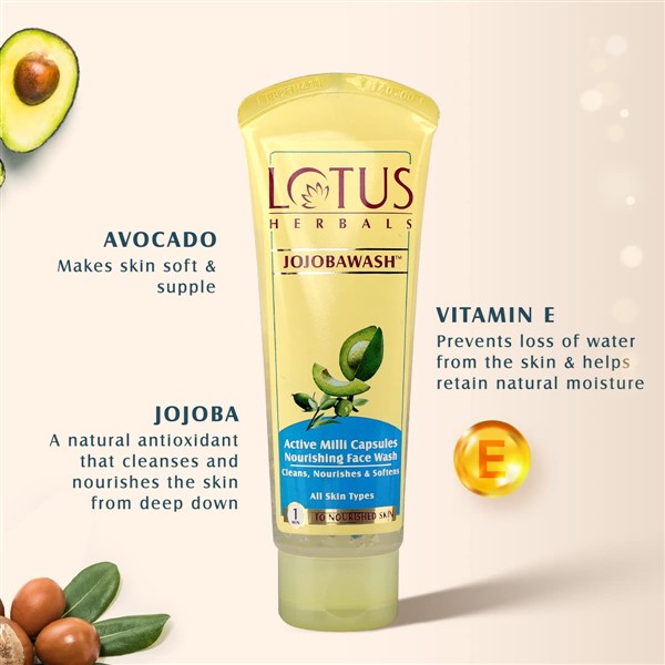 Lotus Herbals Jojobawash Active Milli Capsules Nourishing Face Wash, 120g -  Online shopping in Bangladesh: Jashoremart.com