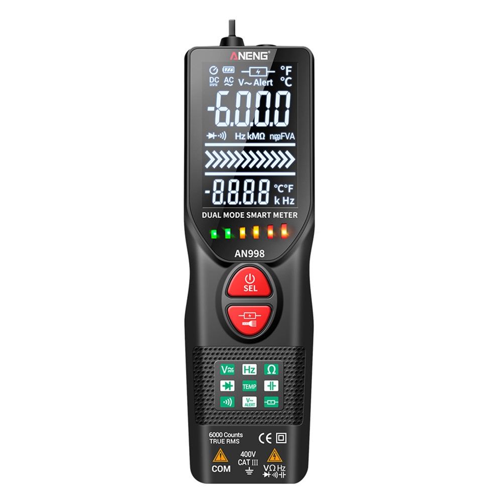 AN998 Automatic Digital 6000 Counts Professional Multimeter Eletric Auto Ranging AC/DC Voltmeter Temp Ohm Hz Detector Tool