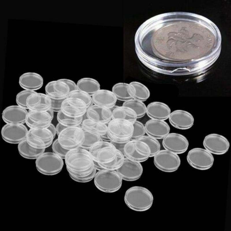 10/25pcs 21-38mm Transparent Plastic Coinning Holder Collecting Case for Coinnings Storage Capsules Protection Boxs Container. 