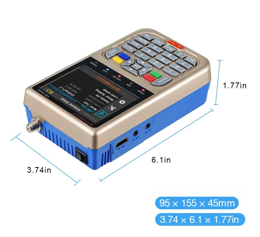 GTMEDIA V8 Finder Satellite Finder DVB-S2/S2X Digital High Definition Sat Finder DVB S2 HD 1080P Satellite Meter Satfinder (used product). 