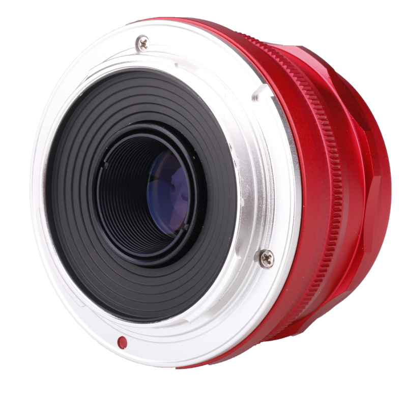 RISESPRAY 35mm F1.6 V APS-C Prime Lens for Sony E A6600 6500 Fuji XF Canon EOS-M M50 Panasonic/Olympus Micro 4/3 Red. 
