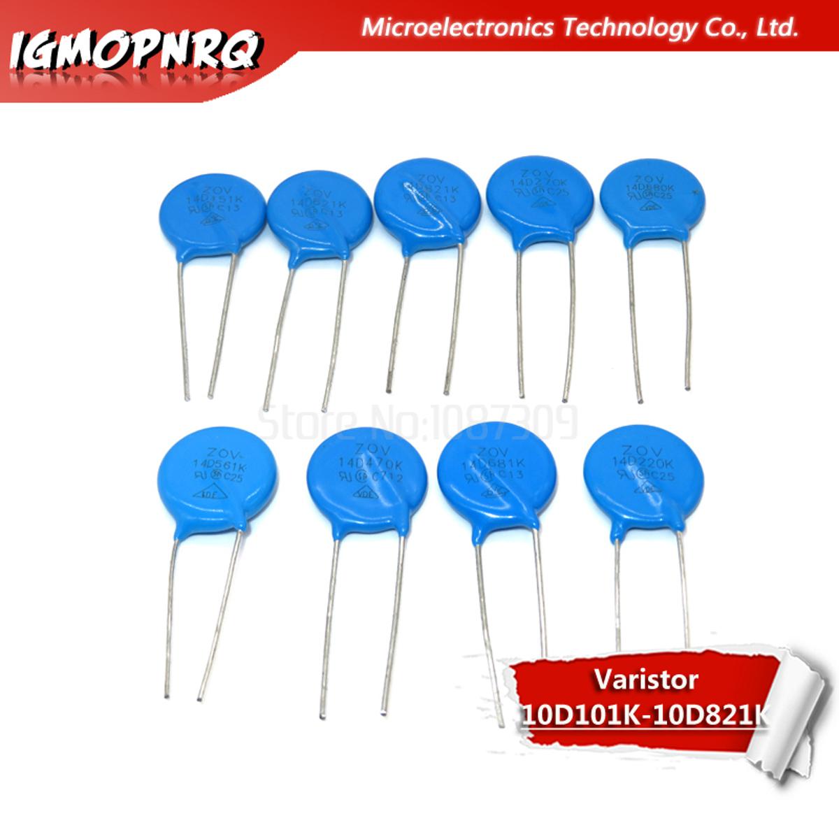 50PCS Varistor 14D151K 14D201K 14D220K 14D221K 14D270K 14D431K 14D470K 14D471K 14D561K 14D621K 14D680K 14D821K piezoresistor
