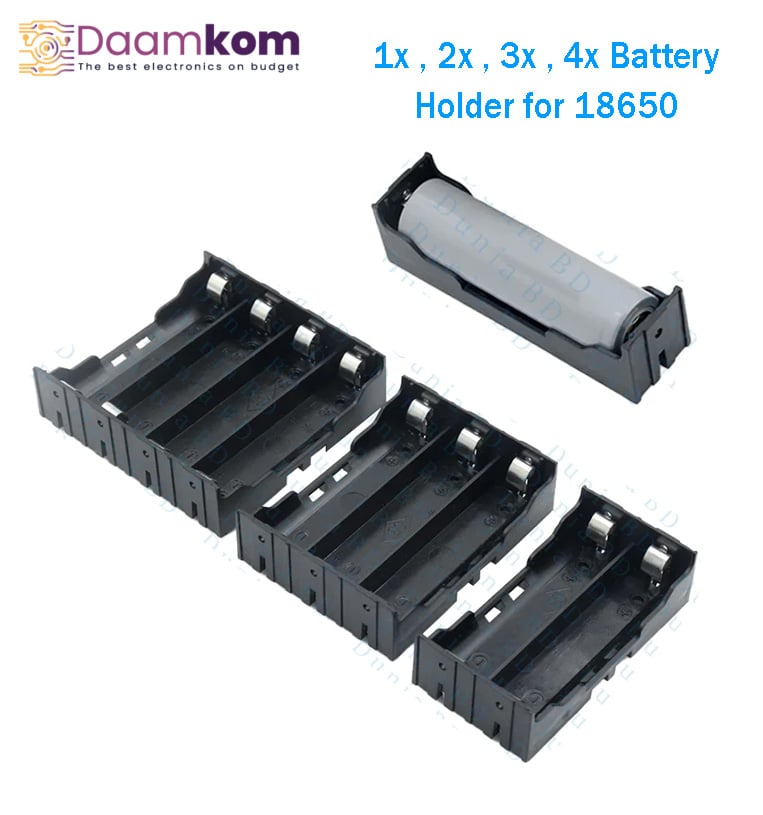 PCB Mounting type 18650 Battery Holder (Individual Cells with Series and Parallel Open Line) 1x 2x 3x 4x Slots