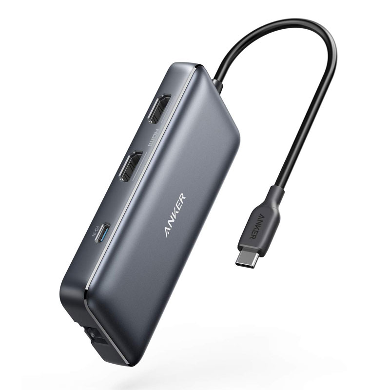Anker 553 USB-C Hub, 8-in-1 USB C Dock, Dual 4K HDMI USB C to USB Adapter, 1 Gbps Ethernet USB Hub, 100W Power Delivery, A8380