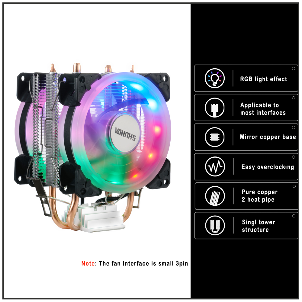 IWONGOU CPU Cooling Fan 3pin For Intel LGA1150/1151/1155/1156/775/1200 AMD/AM3/AM4 X99 X79 Processor Cooler Silent Radiator. 