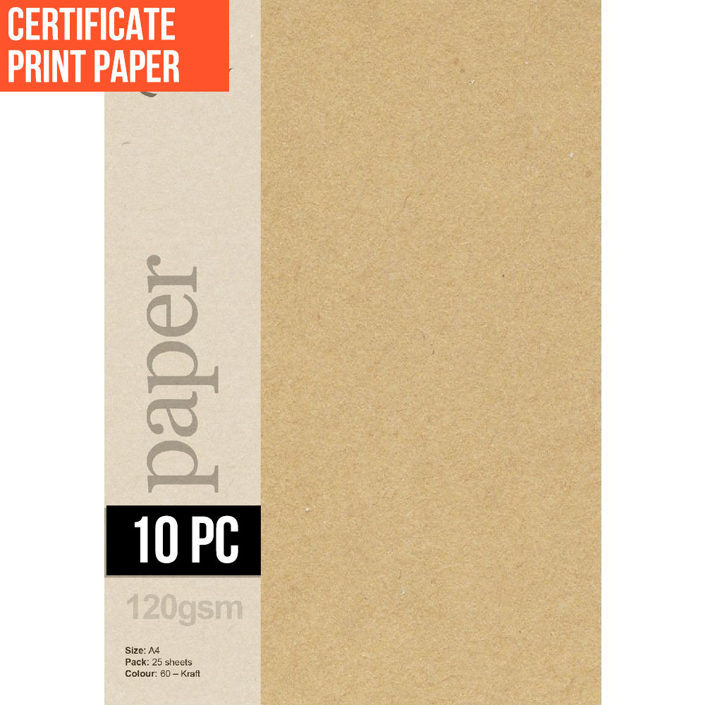 Kraft Certificate Print Paper A4 Size 110 GSM - 10 Pcs. 
