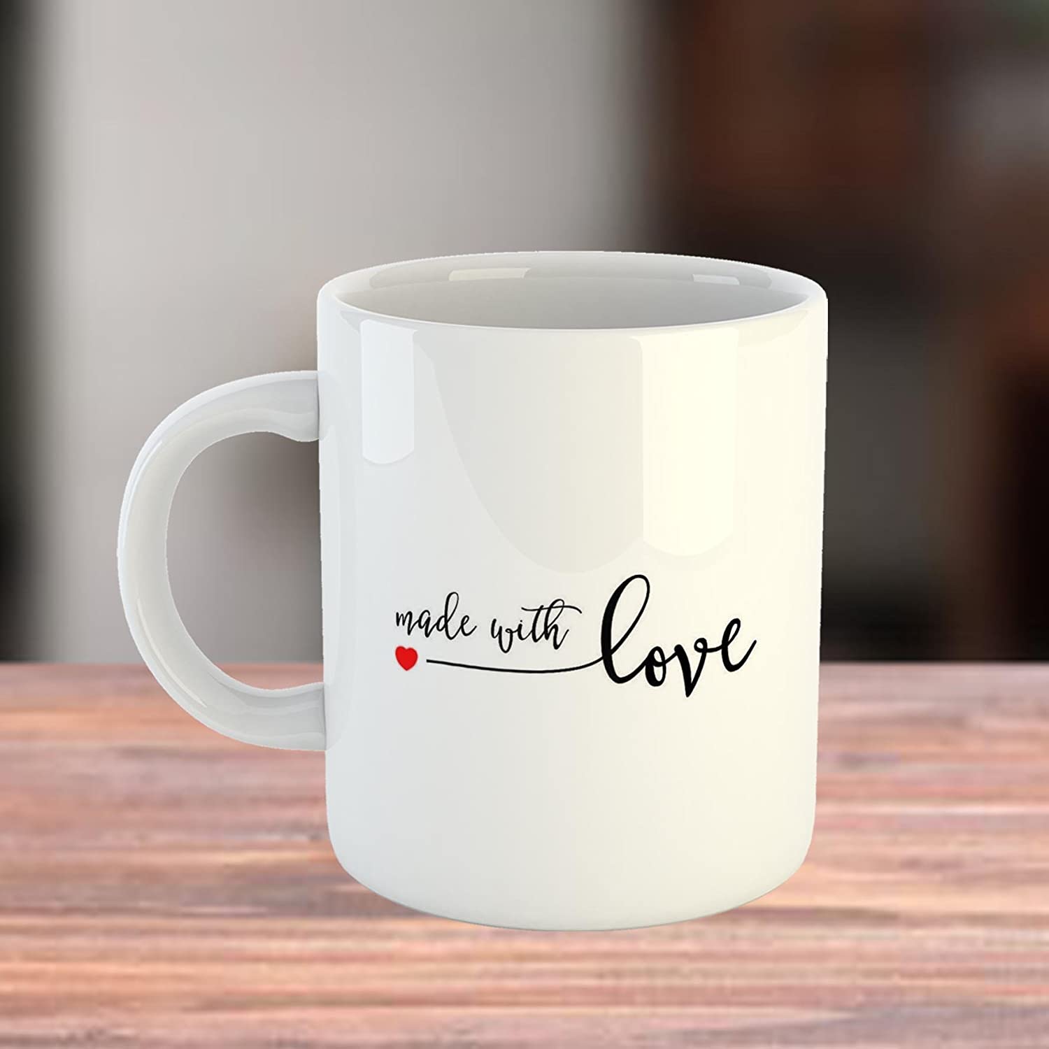 Made with Love Funny and Cute Couple Mug Perfect for Gifting to Friends/Couples/Husband/Wife-White Ceramic Mug INT-21054. 