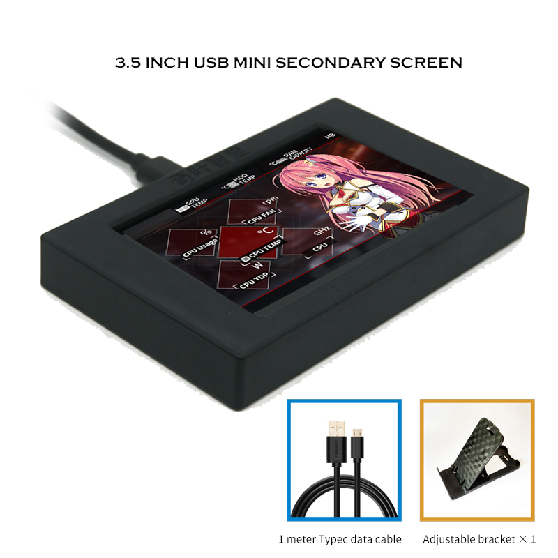 3.5/5 IPS Mini Monitor For PC CPU GPU RAM Monitoring,Computer Secondary Screen,USB TYPE-C DIY Gamer Cabinet Display. 