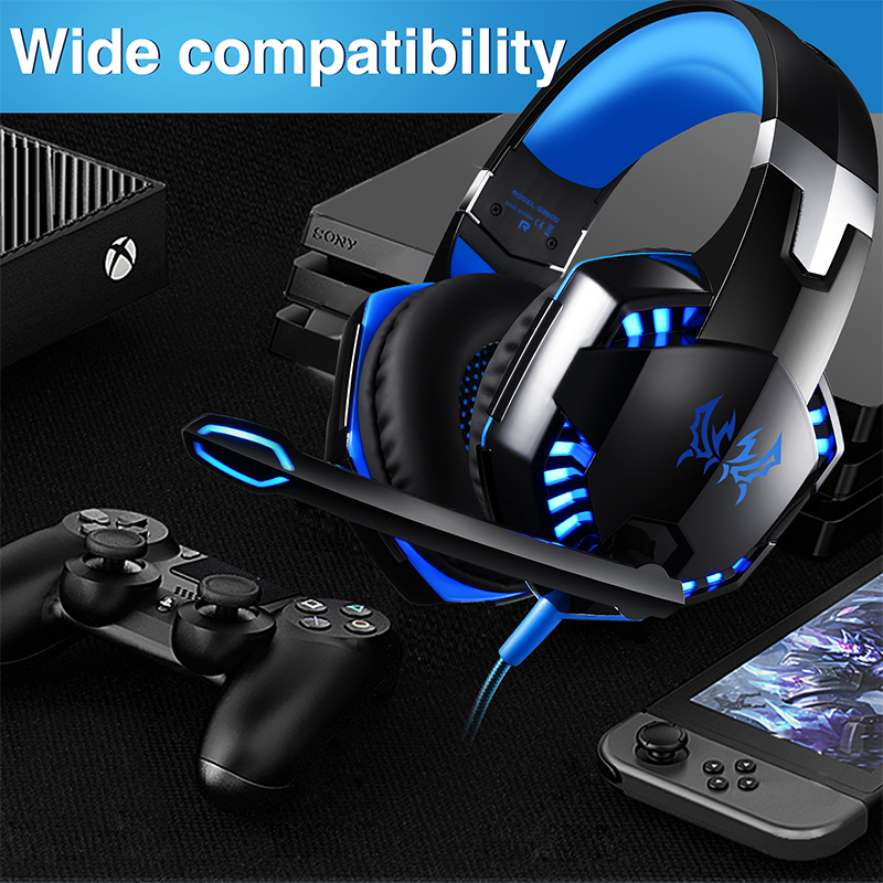 KOTION EACH G2000 Gaming Headset Deep Bass Stereo Wired Computer LED Illuminated Headphone with microphone for PS4 XBOX PC Gamer. 