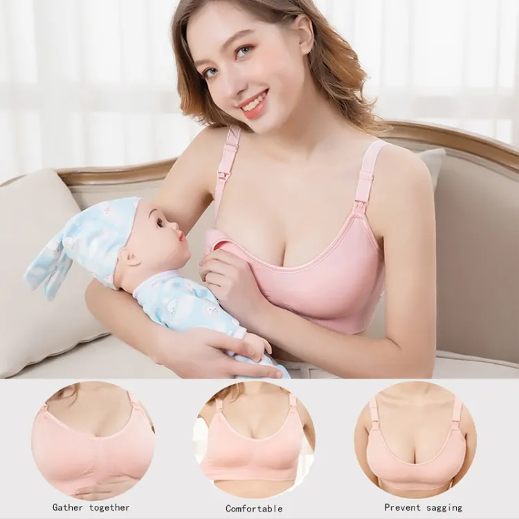 Wireless Maternity Bra Pregnant Women Seamless Prevent Sagging Breastfeeding  Bras Push Up Breathable Front Open Nursing Bra Hot