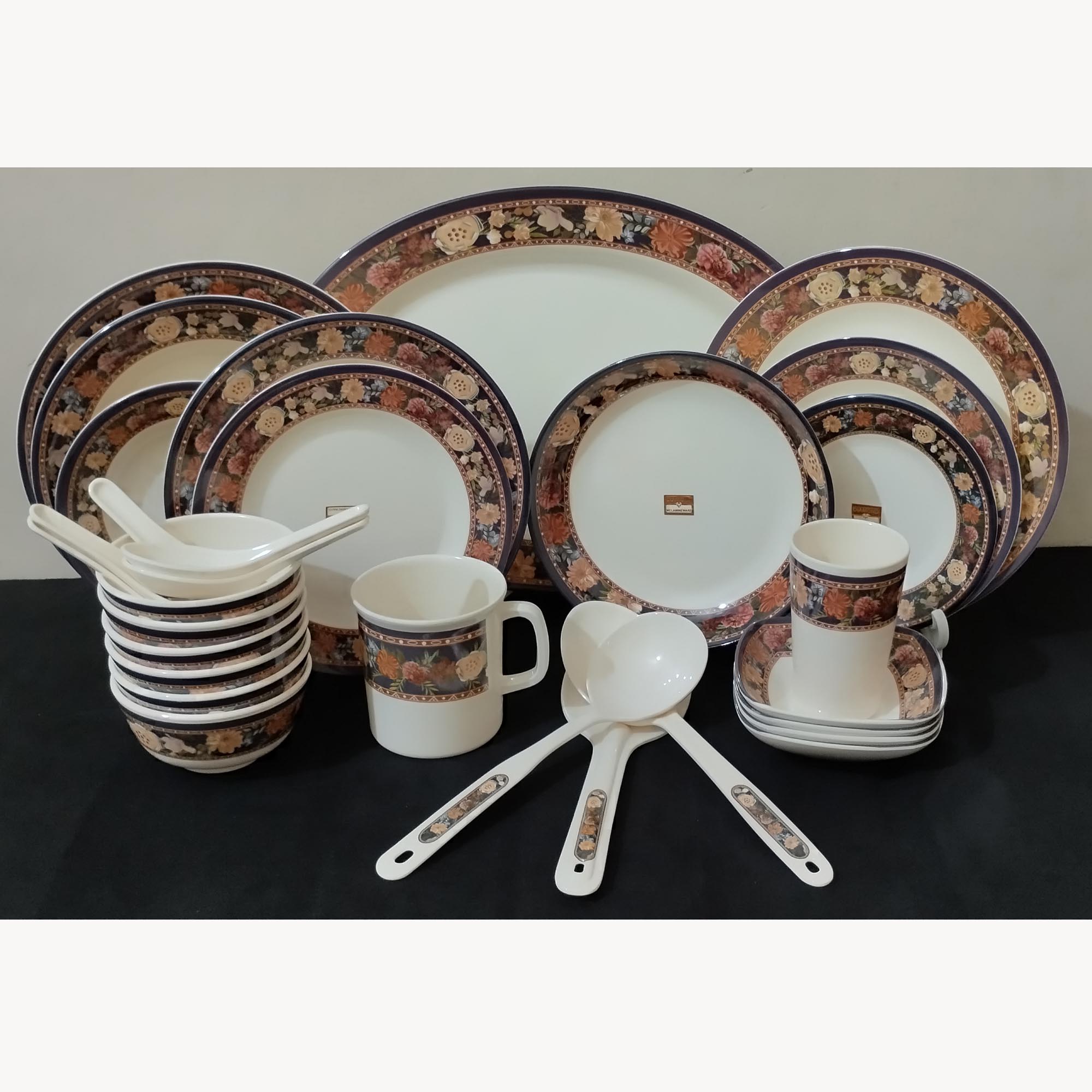 Melamine (36 Pcs) Dinner Set, Diamond Melamine, Dinnerware, Dinner Set.. 