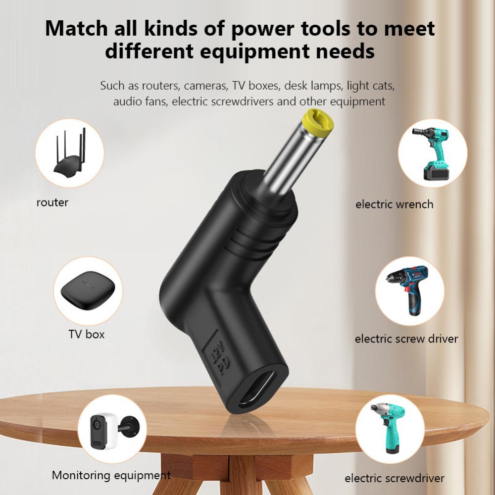 12V USB C PD To DC Power Connector Universal Type C To DC Jack Plug Charging Adapter Multifunctional Type-C Female To DC Male for Surveillance Camera. 