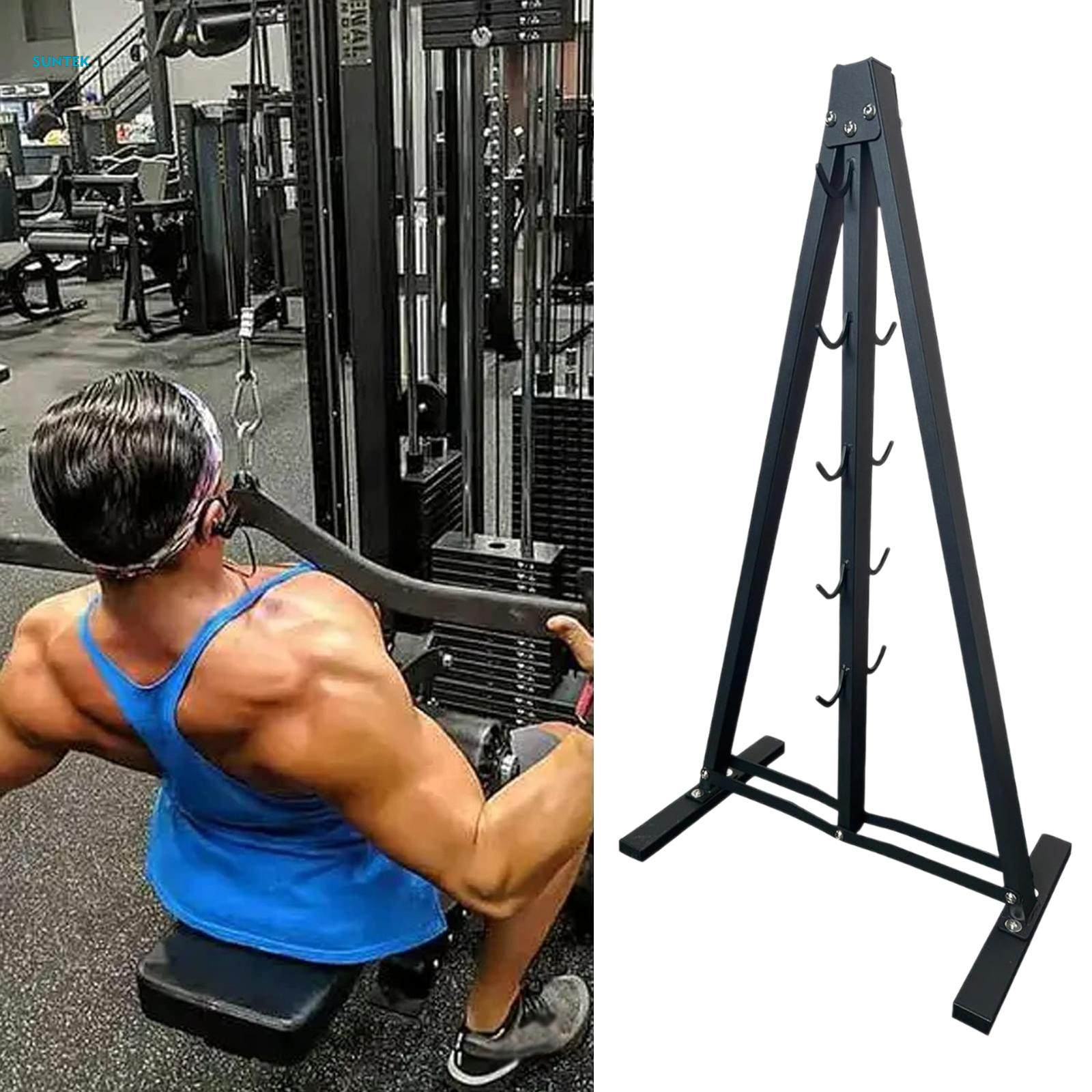 Pull Down Bar Storage Rack Triangle Stand Accessory for Home Gym Outdoor