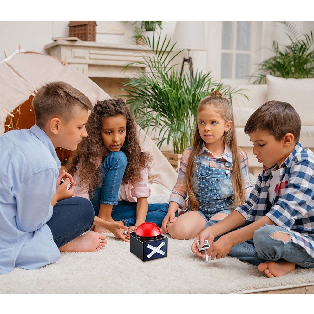 4PCS Game Answer Buzzer,Game Buzzer Alarm Sound Play Button with Light Trivia Quiz Got Talent Buzzer Game for Kids. 