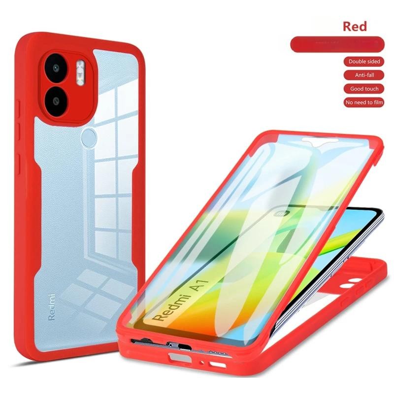 For Xiaomi Redmi A1 A2 Redmi A2 A 1 RedmiA1 1A 6.52 Transparent Protector Case With Mobile Phone Film Cover Double Protect Shield Full Cover Casing HP. 