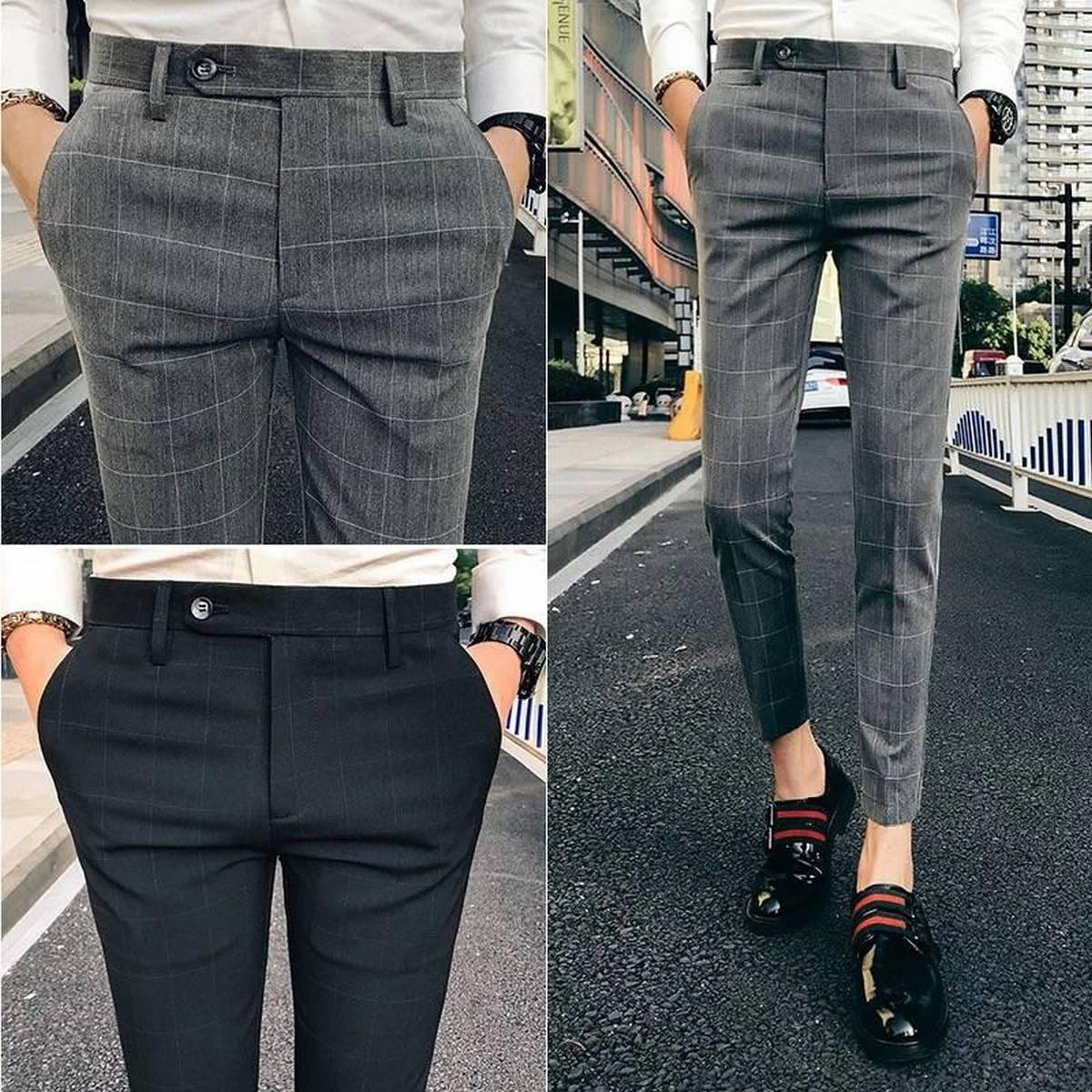 beam pants men's slim feet pants men 