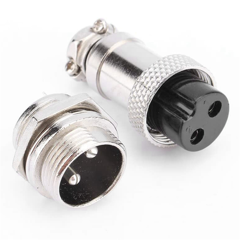 3X GX16 Aviation Connector 2-Pin 400V Screw Type Male and Female Butt Cable Connector Aviation Plug Socket Connector