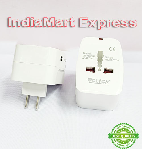 Click, 1 USB Port World Travel AC Power Charger Universal Plug Adapter, US Plug to UK/US/AU/EU/CA converter Dual-Purpose. 