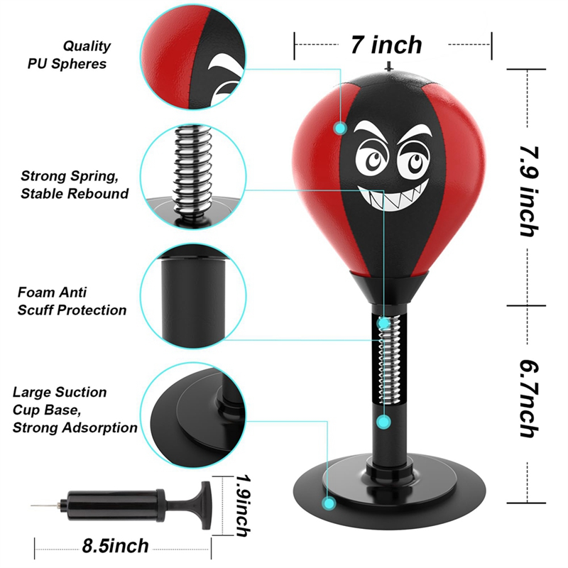 Desktop Punching Bag, Stress Buster with Suction Cup for Office Table and Counters for Kids Coworkers and Friends,A Easy to Use