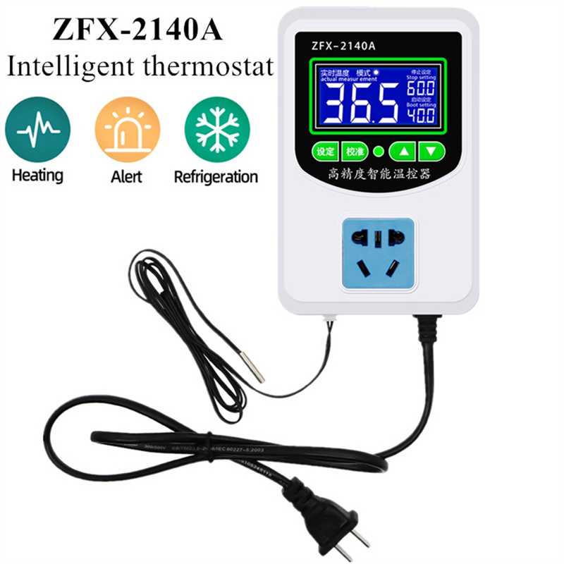 ZFX-2140A High Precision Intelligent Thermostat Temperature Controller Switch US Plug. 