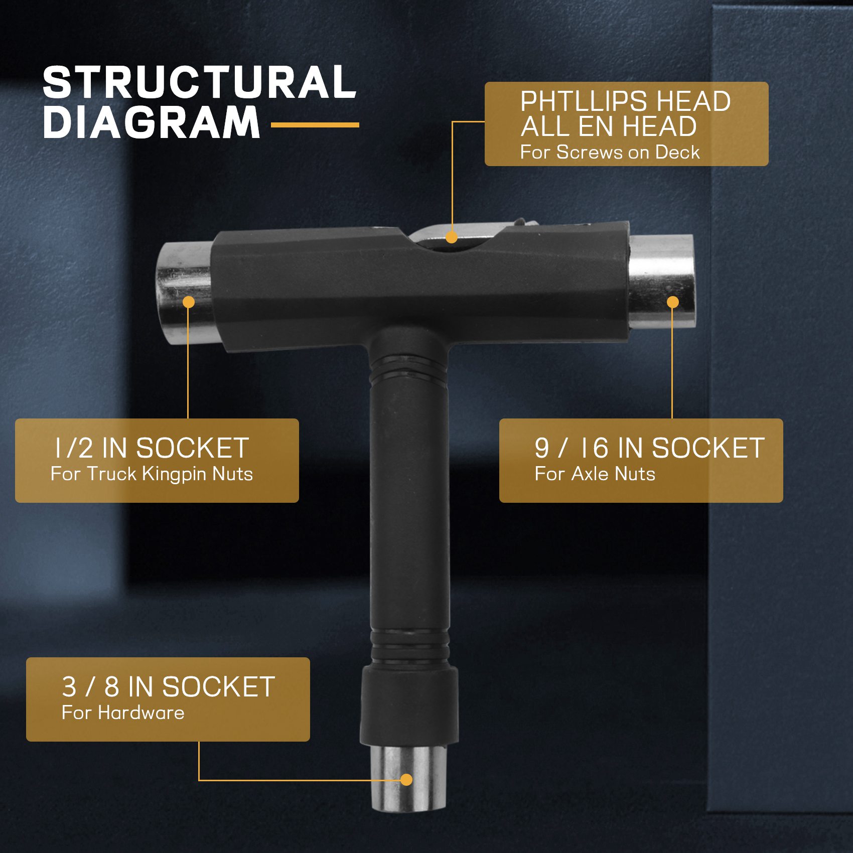 Skateboard Repair Tools Kit Multifunctional Skateboards Wrench T-Shape Roller Skate Wrench. 