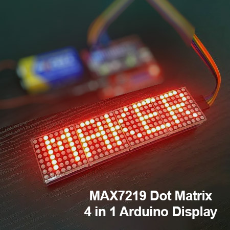 MAX7219 Dot Matrix Display Module 4 in 1 Display with 5P Line 4 in 1 Red LED