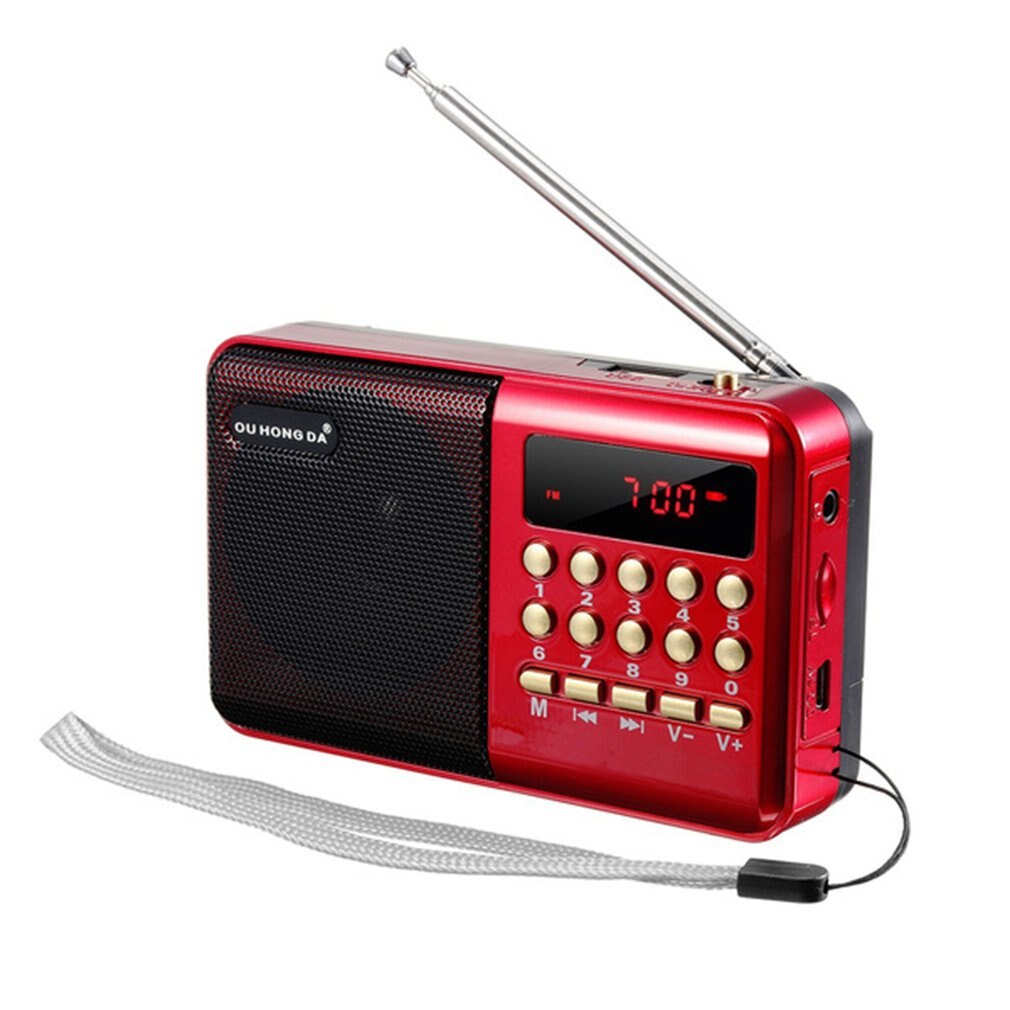 KK11 Mini Portable Radio Handheld Digital FM USB TF MP3 Player Speaker Rechargeable FM Radio For The Elderly. 