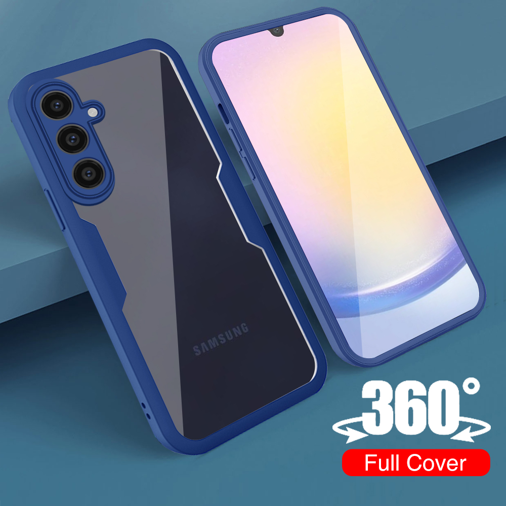 For Samsung Galaxy A25 5G Simple Solid Color Reversible Case For Team Samsung A25 a25 Clear Transparent All Round Protection Shockproof Case