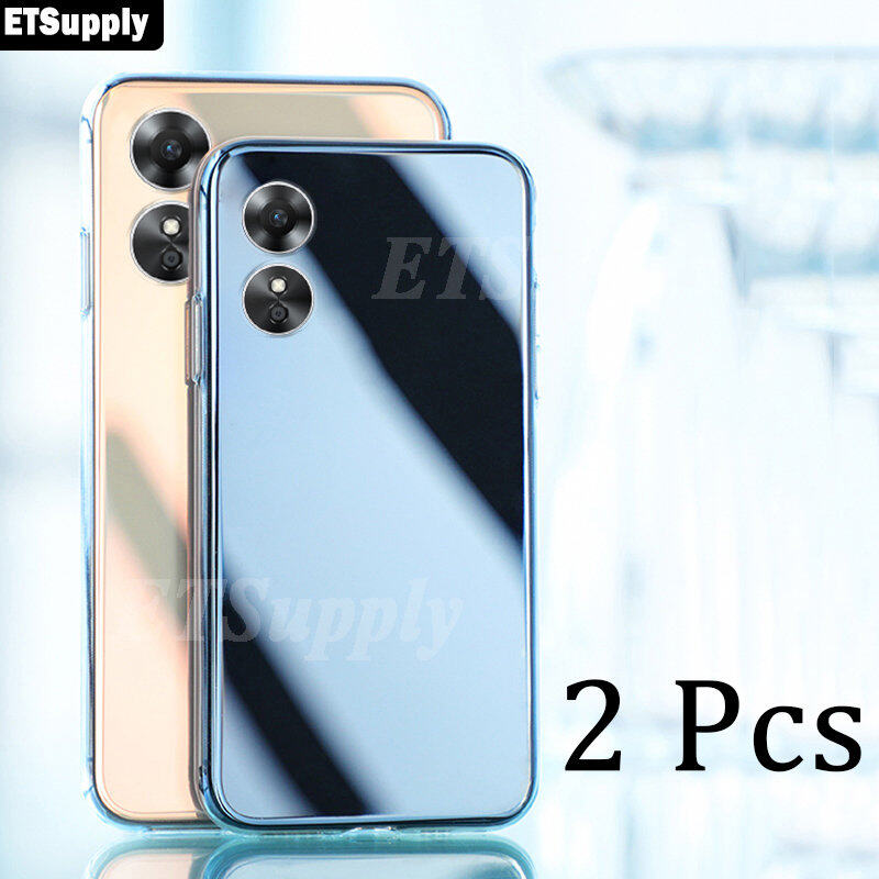 （2pieces）OPPO A17 A17k Case Transparent Phone Case Transparent Clear Anti-oxidation Clear Casing for OPPO A17k A17 Silicone TPU Phone Cover. 