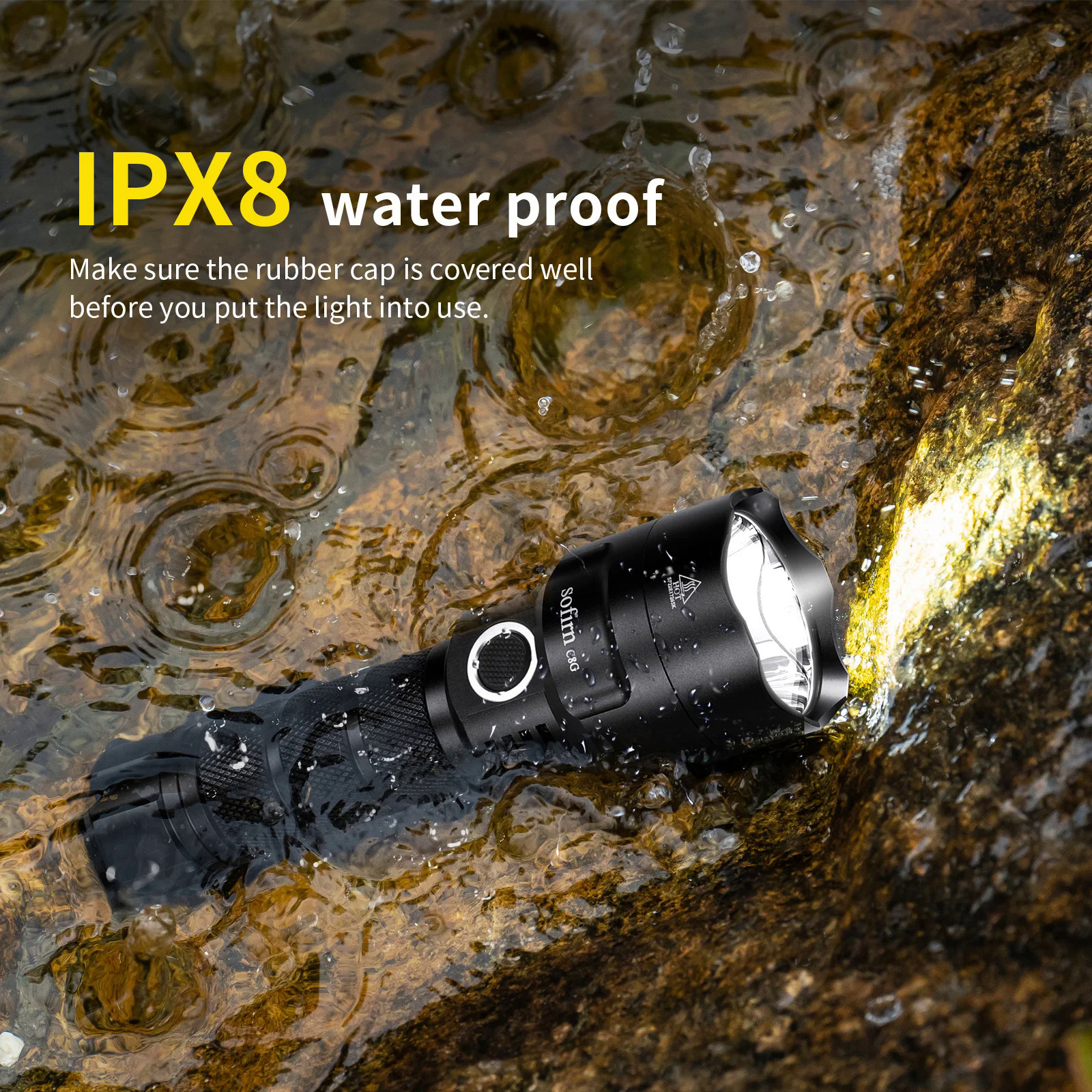 Sofirn C8G Powerful 21700 LED Tactical Flashlight SST40 2000lm 18650 Recharge Battery Torch with ATR 2 Groups Ramping Indicator. 