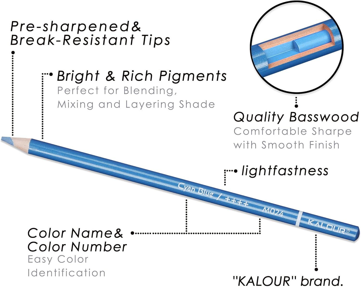 KALOUR 72 Piece Metallic Colored Pencils Soft Core with Vibrant Color Ideal for Drawing Blending Sketching Shading Coloring. 