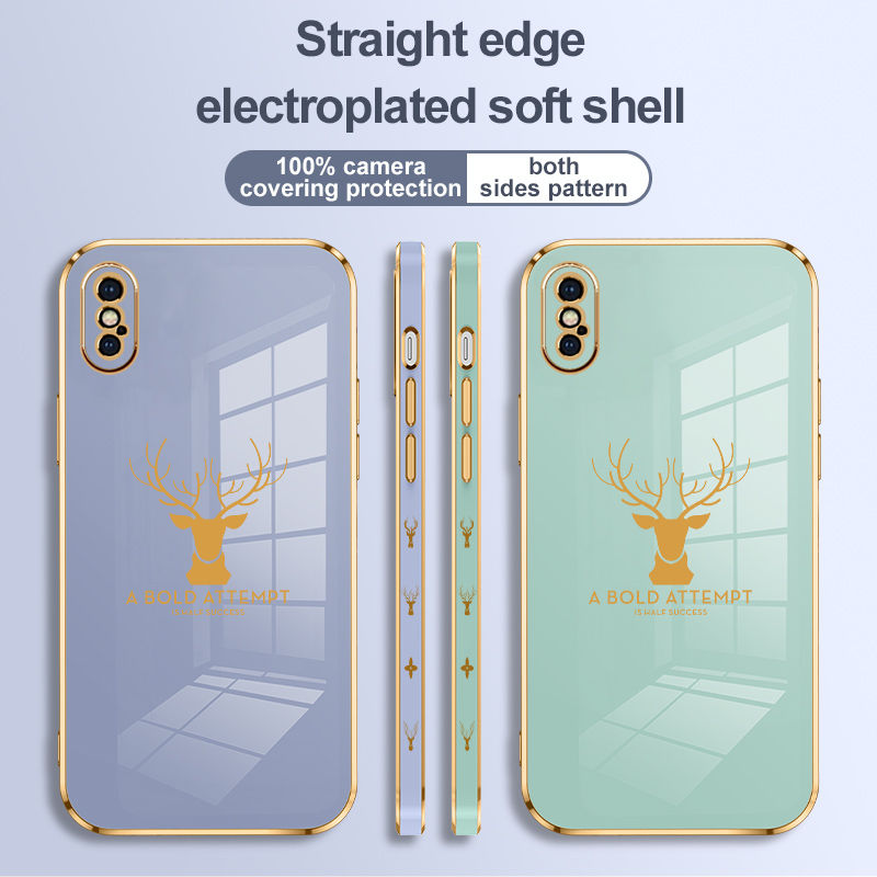 For Apple iPhone X / XS Phone Case, Aesthetic Drop Resistant Straight Edge Electroplated Soft Shell. 