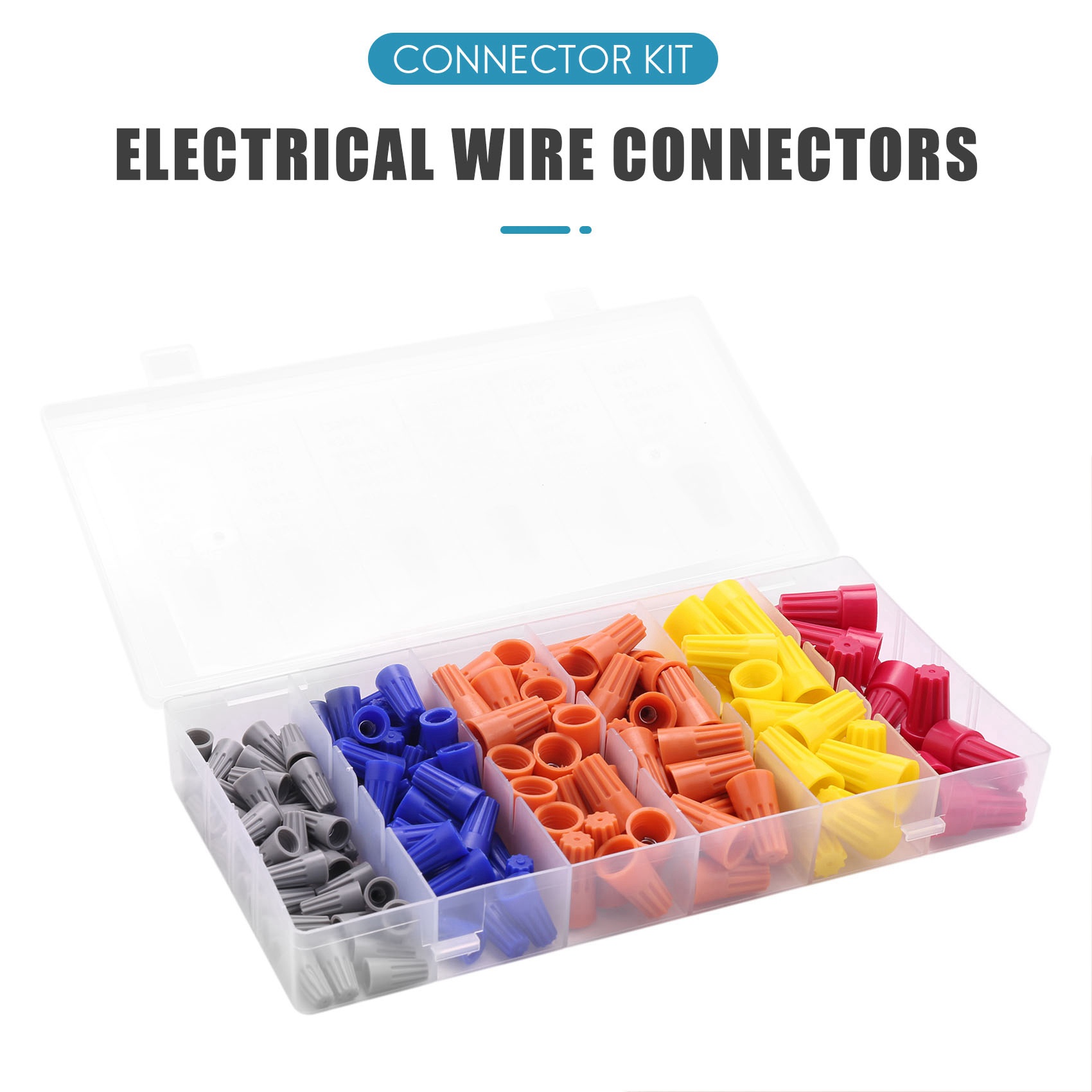 158Pcs 5 Colors Electrical Wire Connector Twist-On Screw Terminal Spring Inserted Nuts Caps Assortment Set. 