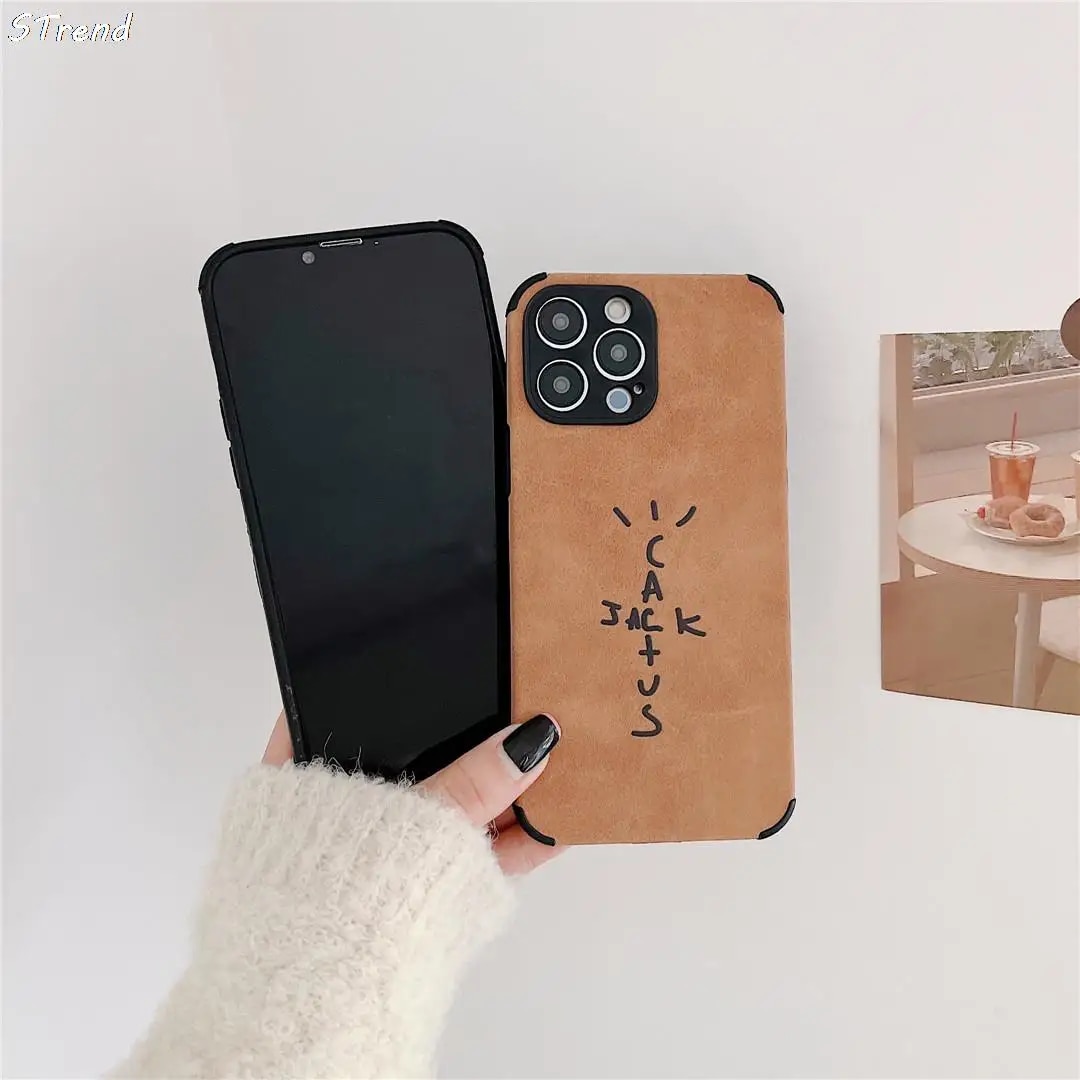 Luxury English ASTRO Cactus Cactusjack Phone Case For iPhone 11 12 13 14 15 Pro Max 7 8 Plus X XS XR Anti-fur Suitcase Cover.