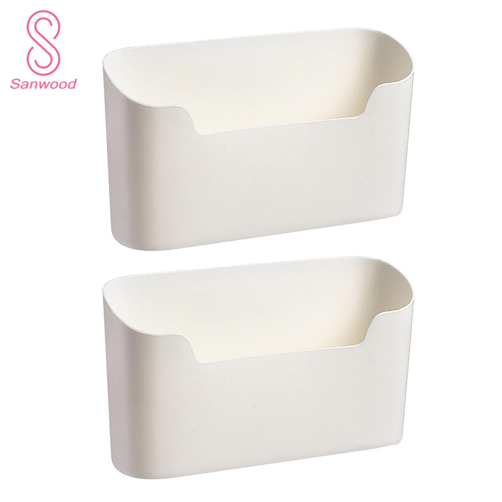 Compact Wall Storage Box Wall-mounted Kitchen Organizer Box Space-saving Storage Container for Home Bathroom 2pcs Space-saving Storage Solution