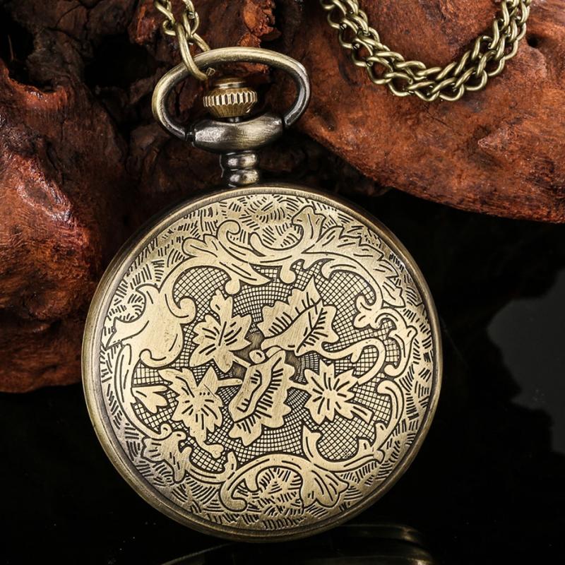 Retro Bronze Time Lord Space Exploration Design Quartz Pocket Watch Men Necklace Popular Movie Hero Cosplay Pendant Watch Chain. 