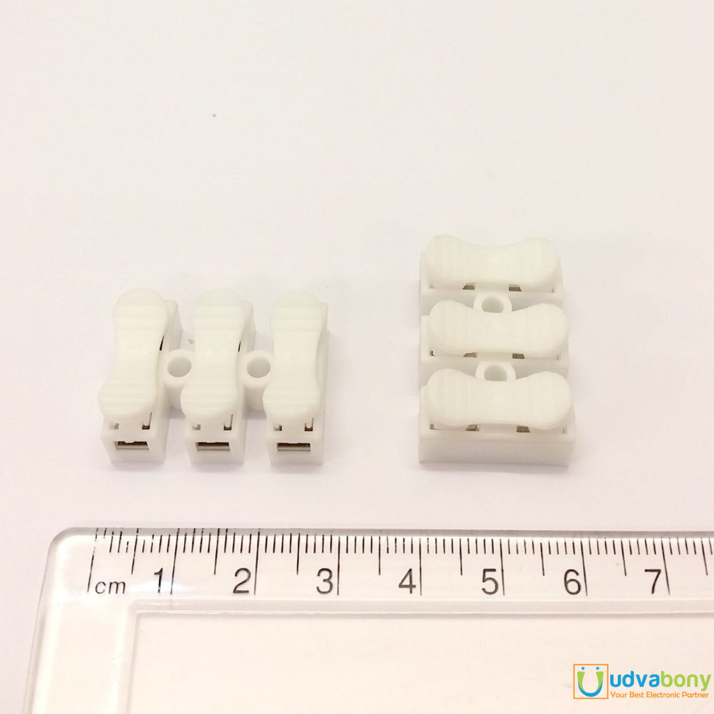 2Pcs- 3 Position Box Press Type Connector For Electrical Cables Connectors Clamp Terminal. 